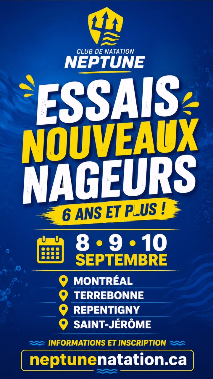 Essais pour les nouveaux nageurs à Neptune!